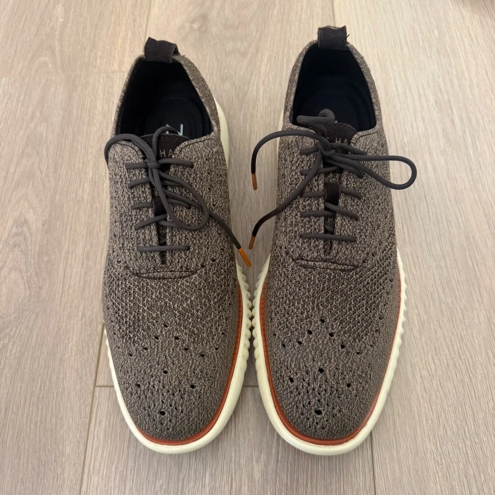 Cole Haan Zerogrand Stitchlite Wingtip Oxford Brown Black C35634 Mens 9M